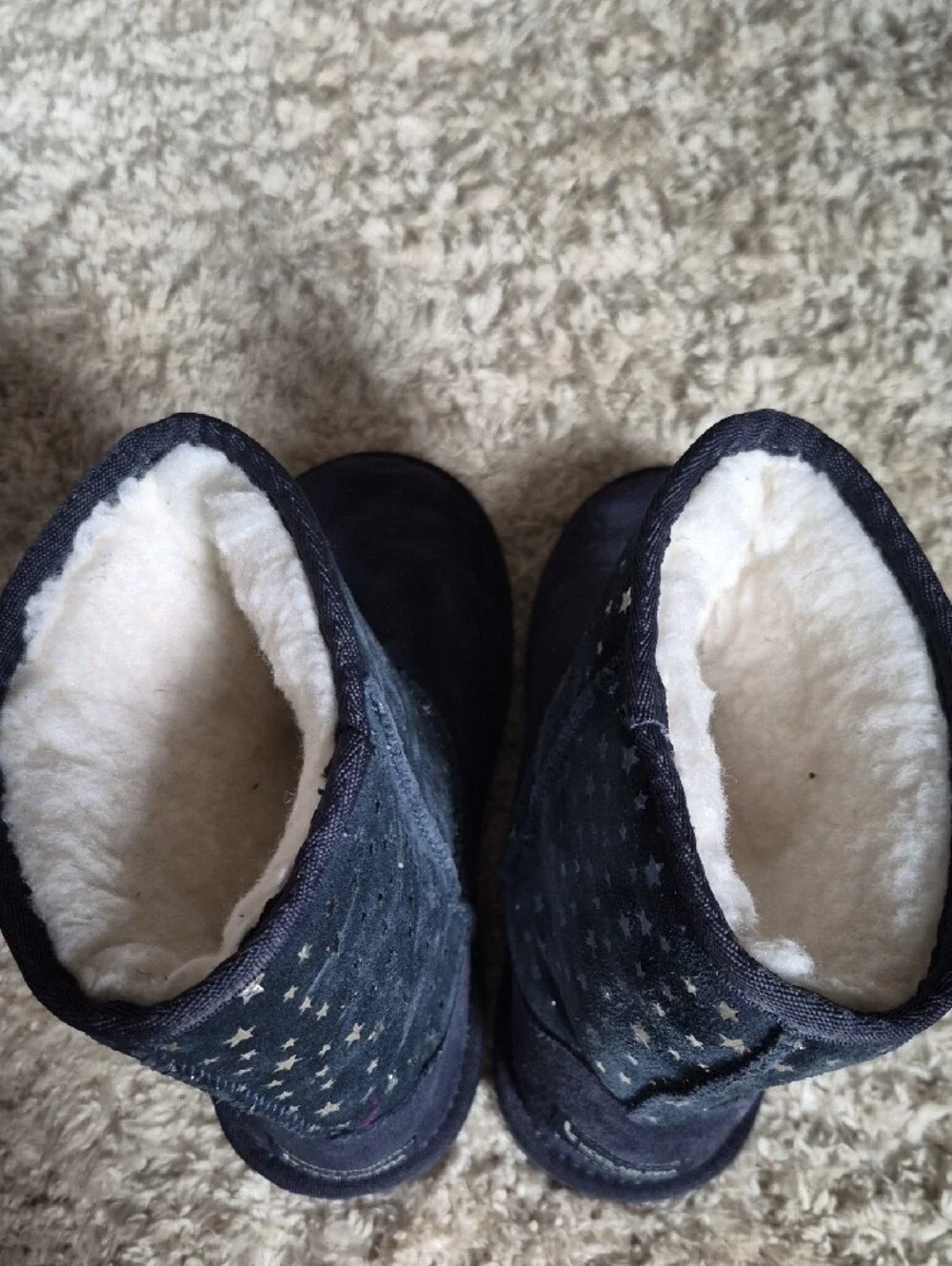 Koolaburra Navy Star-Print Kids Winter Boots